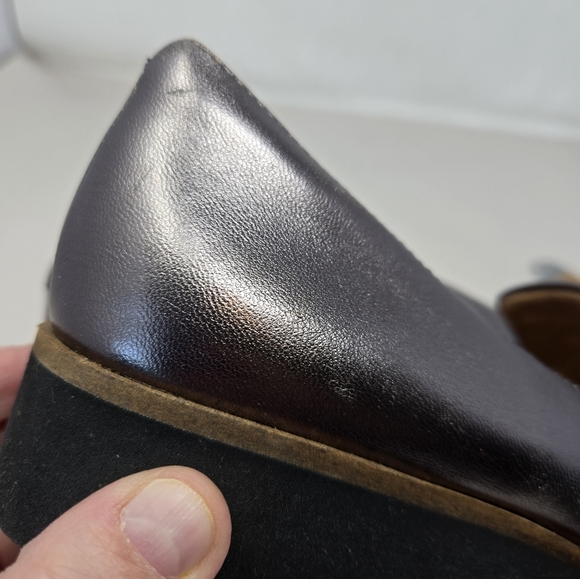 Softwalk Westport Womens Loafers Sz 8W Gray Metallic Slight Wedge Casual Comfort - Picture 13 of 14